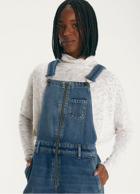 Jardineira jeans arquiteta jeans