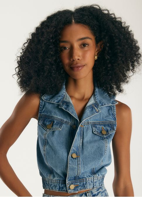 Colete jeans basic jeans