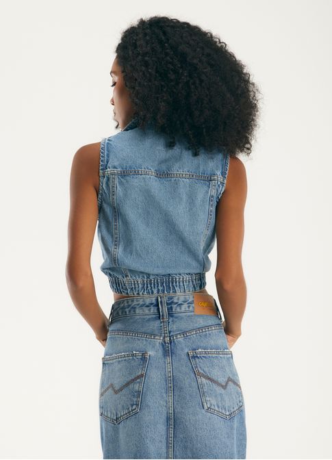 Colete jeans basic jeans