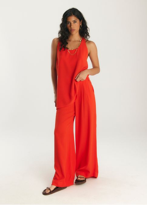 Calça crepe rambla laranja