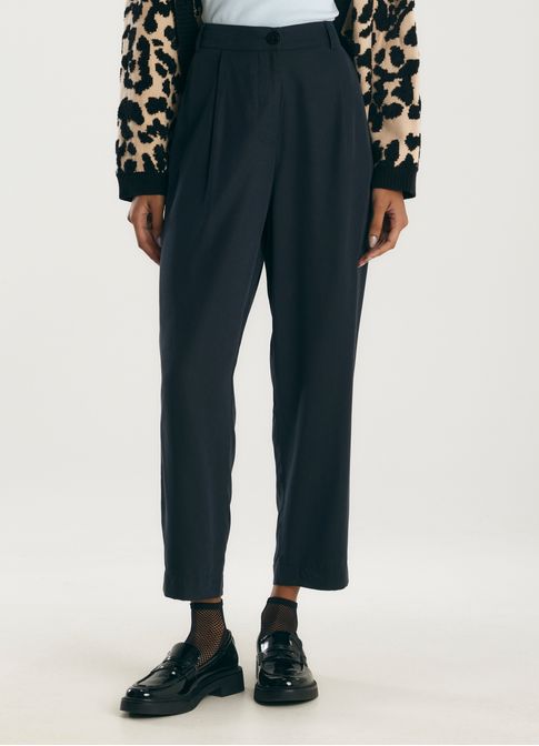 Calça barrel modal preto