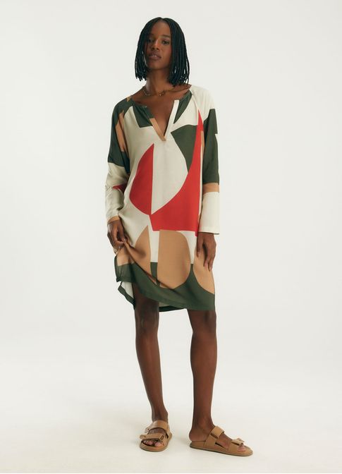Vestido curto estampado samora