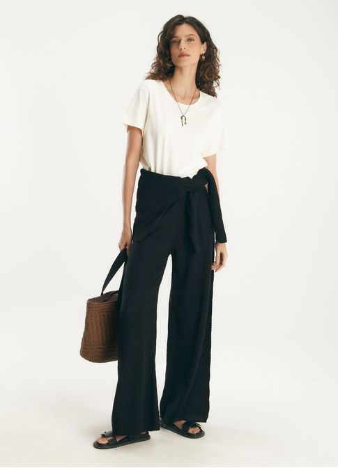 Blusa básica algodão slim off white