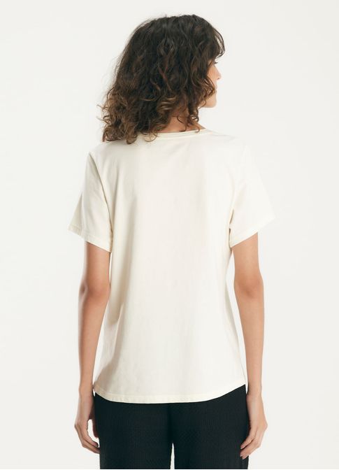 Blusa básica algodão slim off white