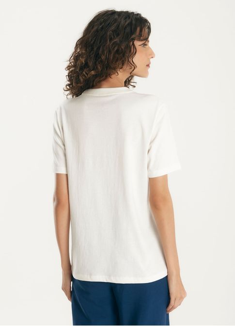 T-shirt classic salud bordada off white