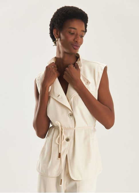 Colete sarja chef off white