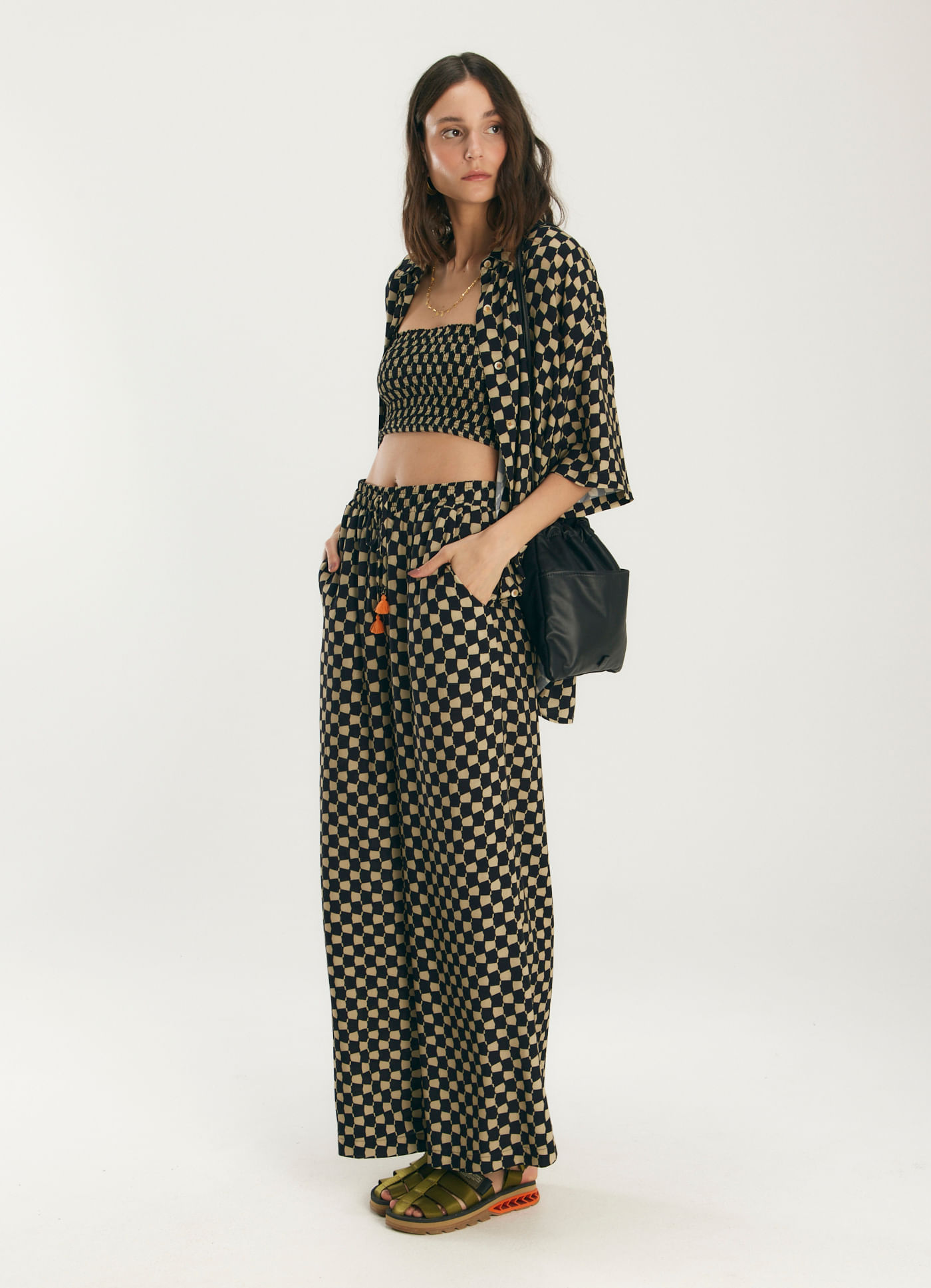 Camisa com top estampada losas