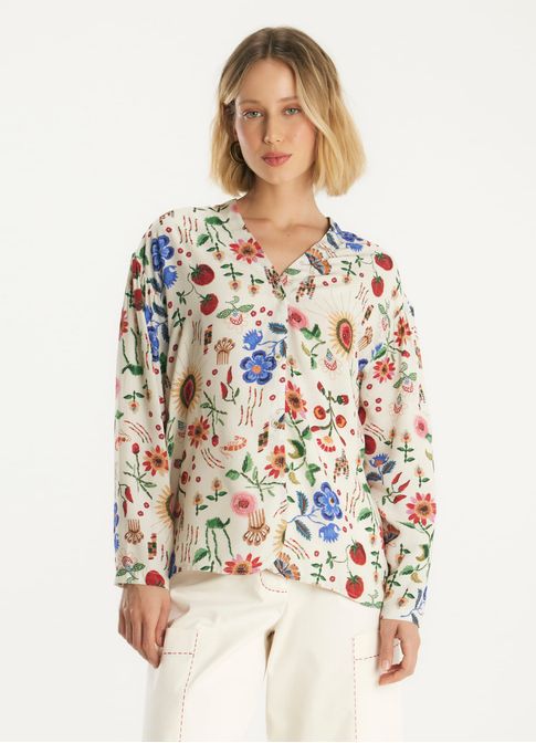 Blusa estampada caiena