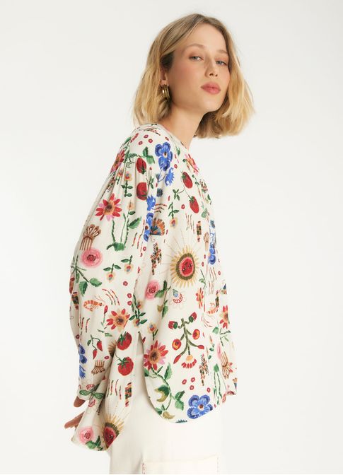 Blusa estampada caiena