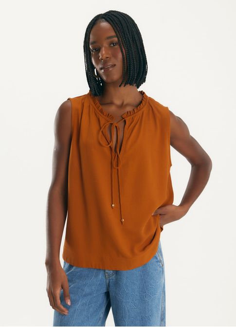 Regata textura viscose leve marrom