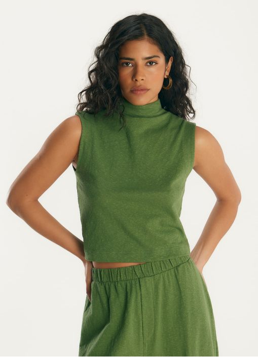 Blusa malha crepe flamê