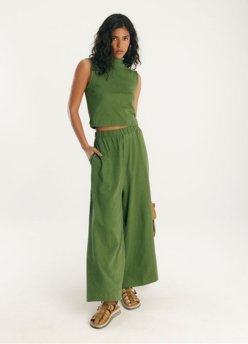 Blusa malha crepe flamê