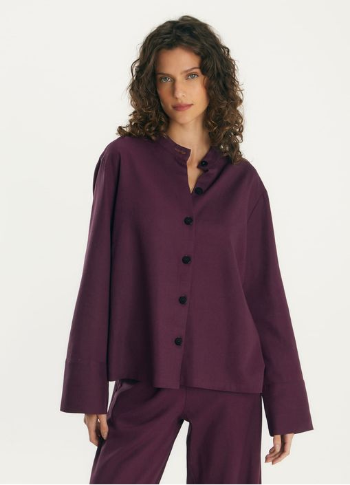Camisa linho leve roxo
