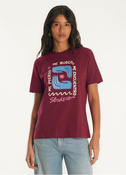 T-shirt classic sendero vinho