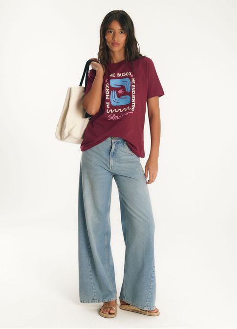 T-shirt classic sendero vinho