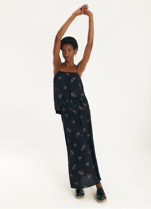 Blusa alcinha estampada flamenco