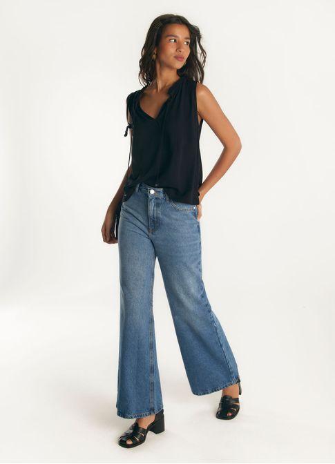 Regata textura viscose leve preto