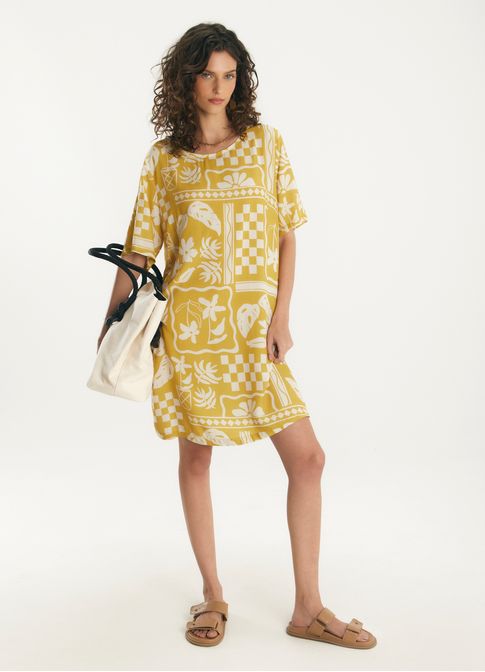 Vestido t-shirt dress estampado barrio