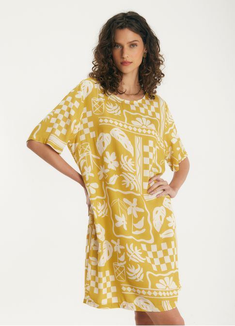Vestido t-shirt dress estampado barrio