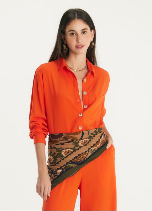 Camisa viscose caminhos laranja