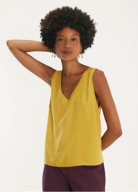 Regata shell viscose caminhos amarelo