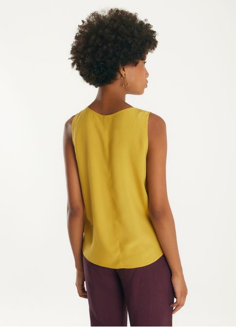 Regata shell viscose caminhos amarelo