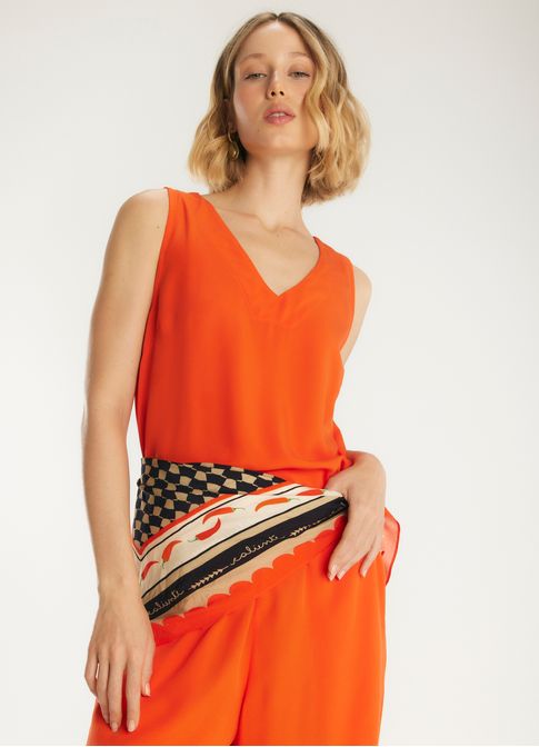 Regata shell viscose caminhos laranja