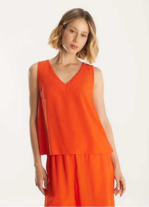 Regata shell viscose caminhos laranja