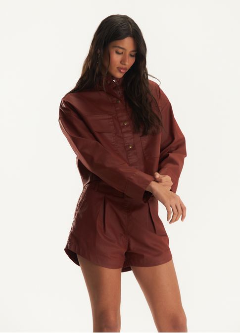 Jaqueta sarja resinada vermelho