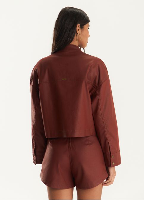 Jaqueta sarja resinada vermelho