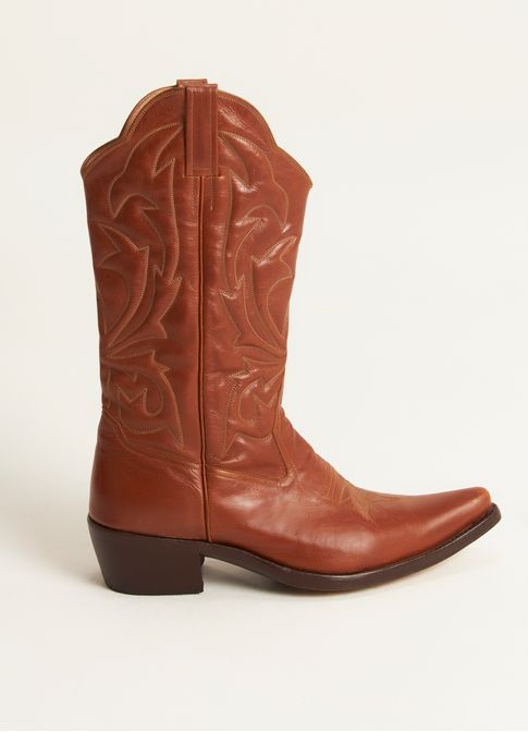 Bota western couro caqui