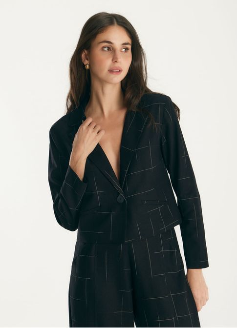 Blazer alfaiataria xadrez modern