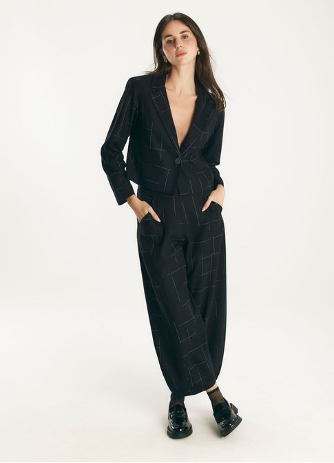 Blazer alfaiataria xadrez modern