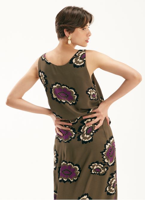 Blusa crepe shell estampada carmem