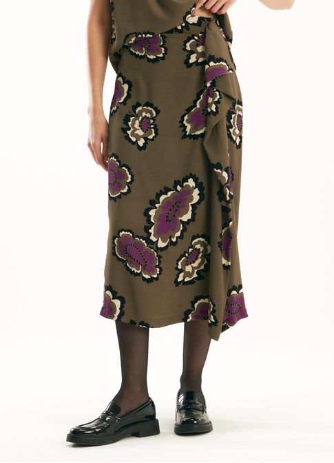 Saia crepe pareô estampada carmem