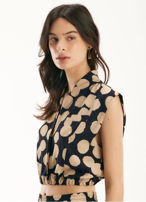 Cropped estampada polka dots
