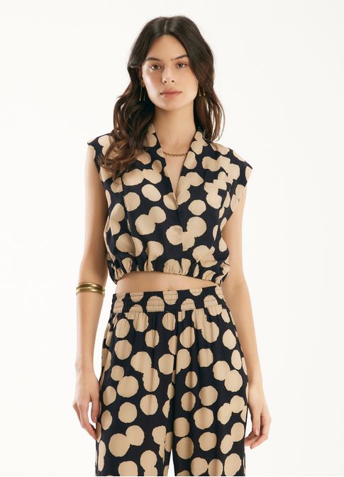Cropped estampada polka dots
