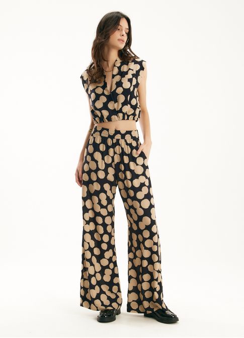 Calça estampada polka dots