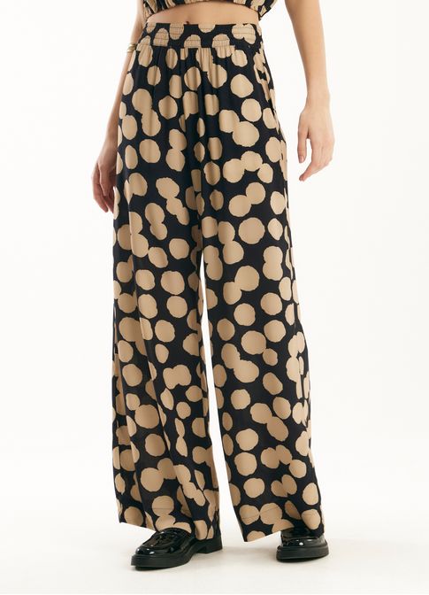 Calça estampada polka dots
