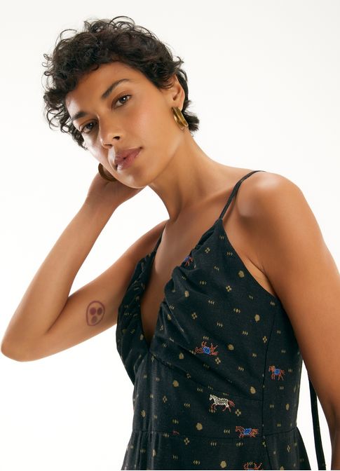 Vestido alcinha estampado diana