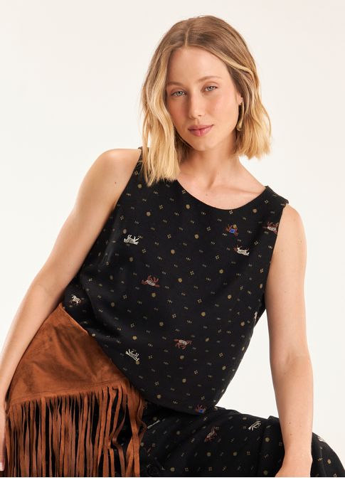 Blusa shell estampada diana