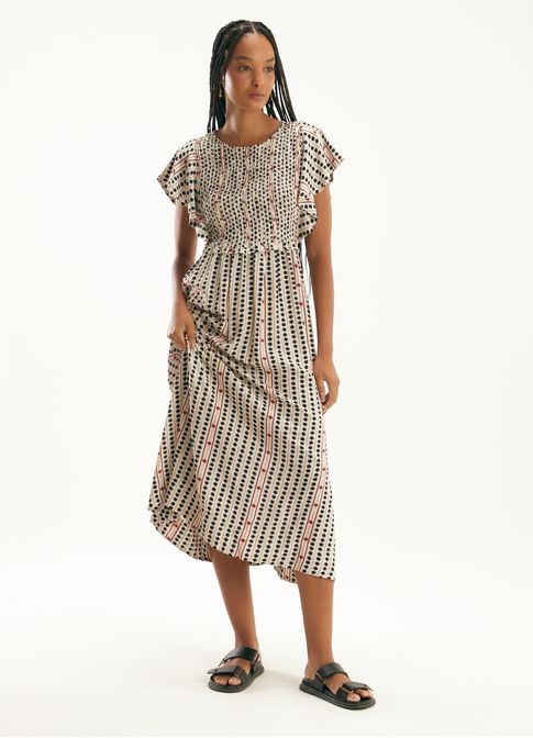Vestido midi estampado montana