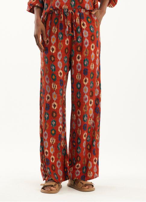 Calça estampada morada