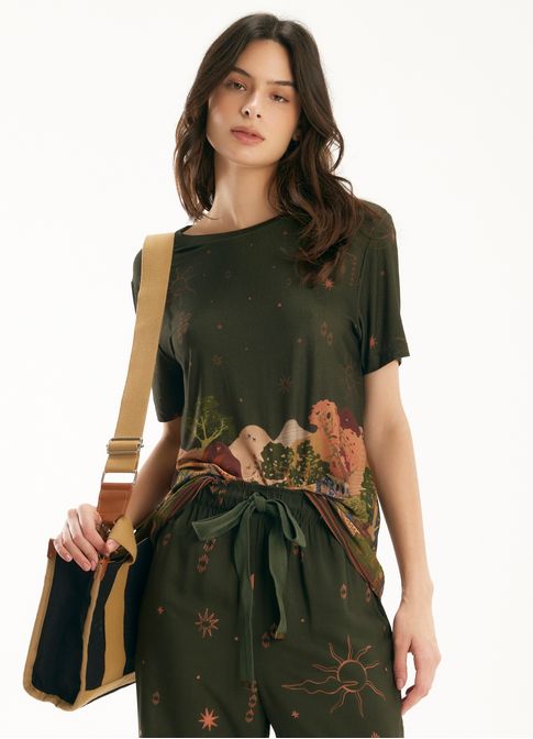 Blusa digital estampada zíngaro