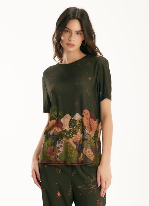 Blusa digital estampada zíngaro