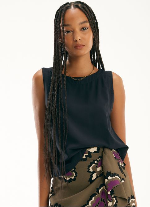Regata shell viscose lisa preto