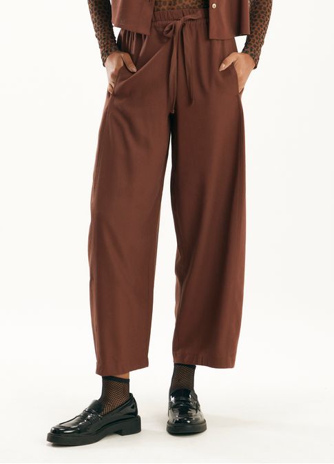 Calça linho blend marrom
