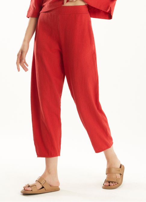 Calça baggy malha vermelho