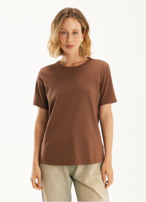 Blusa algodão classic marrom