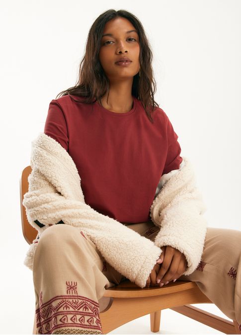 Blusa algodão classic vermelho